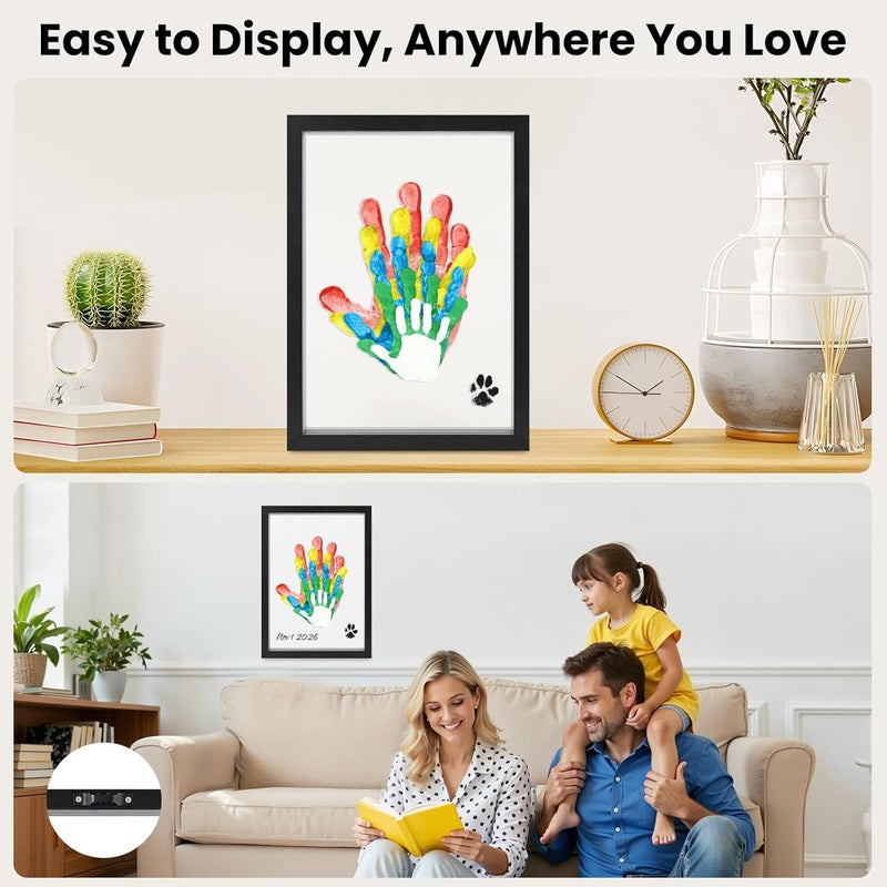 Omrhvi Family Handprint Kit, DIY Craft Keepsake, Hand Print Photo Frame, Family Gifts for New Mom, New Baby, New Parents, Grandparents, Mother's Day, Father's Day, Adoption Day, Anniversary - Image 3